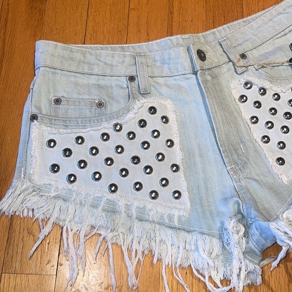 Carmar Studded Denim Raw Hem Shorts - Picture 3 of 8